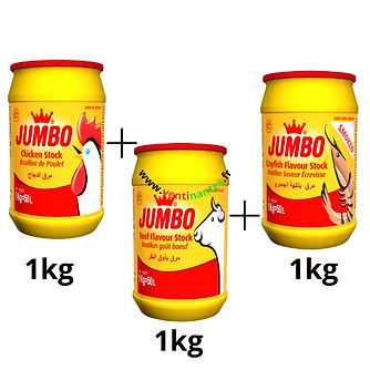 Lot bouillon halal poulet 1kg+ boeuf 1kg + crevette 1kg JUMBO 3kg